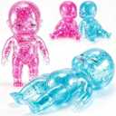 2Pcs Glitter Squishies Dolls, Slow Rising Squeeze Toys, Soft Stress Relief Fidget Toys for Anxiety Relief, Cute Desk Decor, Halloween, Birthday Gifts, Suitable for Ages 18 and Up for Adults
