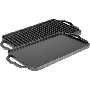 Lodge Chef Collection 19.5 x 10 Inch Cast Iron Reversible Grill/Griddle, Made in USA