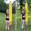 Gisafai 2 Pcs 5ft Back to School Giant Metal Pencil Outdoor Decorations