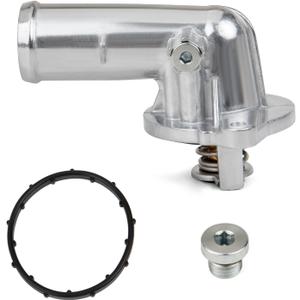 MITZONE Upgrade Aluminum Thermostat Housing Assembly Compatible with Dodge Durango Grand Cherokee 2011-2015 Wrangler JK 2012-2018 Replace 902-852 5184651AG 5184651AH