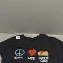 Cheesecake Peace Love Dessert Sweets Bakery Cheese Cake T-Shirt, Size Ladies L