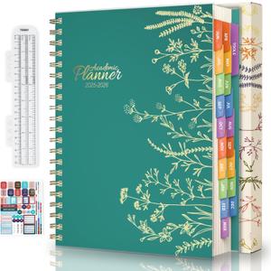 Jun 2025-Dec 2026 Academic Monthly Weekly Daily Planner for School, 19 Months Calendar 25-26 Planning Book with Colorful Tabs, 8.5" x 11" Mid Year College Organizer for Student Teacher (Turquoise)