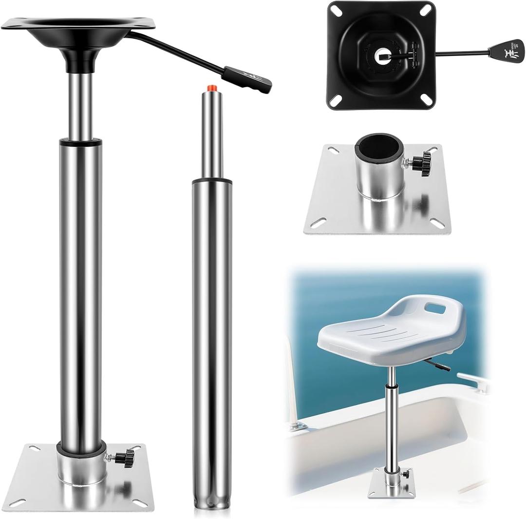 DaisyInner 1.77 Inch Boat Seat Pedestal with Slide Mount Adjustable Height Posts Plug-in Power Pedestals with Seat Mount in 21.5" to 29.5"