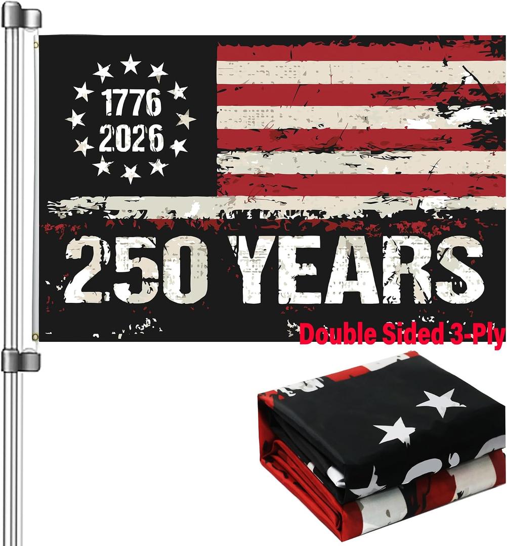 250 Anniversary USA Flag 3x5: Betsy Ross Freedom Flags Heavy Duty Double Sided 3-Ply - UV Protection & Fade Resistant & Reinforced Brass Grommets - 250 Years Of Freedom