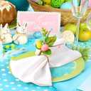 APTWOW Easter Napkin Rings Set of 6 - Farmhouse Eggs Napkin Holder, Spring Eucalyptus Leaf Napkin Rings for Holiday Birthday Wedding Party Banquet Easter Table Decor