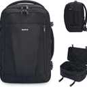 ECOHUB Travel Backpack 18x14x8 Spirit Airlines Personal Item Bag Carry On Backpack 13 Pockets Work Casual Daypack for Men Women Airline Approved Water Resistant Gym Backpack with Charging Port, Black