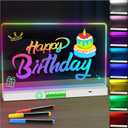 LED Note Board with Colors,Rechargeable Acrylic Dry-Erase Board, 8-Color Luminous Acrylic whiteboard Calendar, Art Board, Suitable for classrooms/Offices/Home Decoration/Gifts (Horizontal)