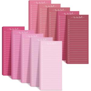 Censen 10 Pack 500 Sheets To Do List Notes Daily Checklist Notepads with 50 Sheets Each Undated Color Memo Pad Block Shopping List Pad Weekly Plan Notepad Organizer Planners (Gradient Pink,Lined)