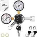CO2 Keg Regulator Draft Beer CO2 Regulator CGA-320 Regulator Dual Stage CO2 Pressure Regulator 5/16 Barb Dual Gauge Dual Knob Quadruple Hose Clamp Kegerator Regulator for CO2 Tank (0-60 PSI)
