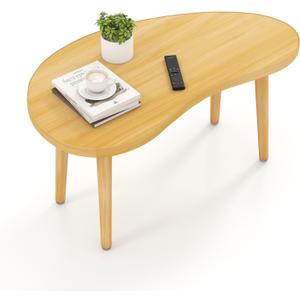 Mango Coffee Table Low Table with 4 Solid Wood Sturdy Legs, Floor Table Desk for Sitting on The Floor, Storage and Living Room Furniture (Natural)