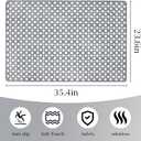 Tiamo Non Slip Large Shower Mat 35.4"*23.6", TPE Bath Mats for Inside Outside Shower,Extra Large Bathtub Mat with Suction Cups and Big Drain Holes