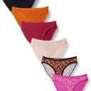Amazon Essentials Womens Cotton Bikini Brief Underwear (Medium, Dots/Floral/Multicolor)