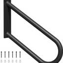 Aduanbang Heavy Duty Wall Mount Handrails for Outdoor Steps, U-Shape Non-Slip Stair Safety Grab Bar, 20 Inch Metal Railing for 1-3 Steps, Indoor/Outdoor Use, Garage, Porch, Courtyard, Garden