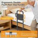 Bed Rails for Elderly Adults Safety with Non-Slip Ergonomic Handle, ASTM Approved Adjustable Bed Assist Rail for Seniors,400 lb Load Capacity, Fixing Strap&Storage Pocket, Fits Twin/Full/Queen/King