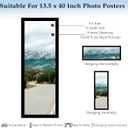 Wood 13.5x40 Picture Frame Black for Wall Hanging, 13.5 x 40 Frame Poster Photo Frame for Wall Horizontally or Vertically, Black, 1 Pack