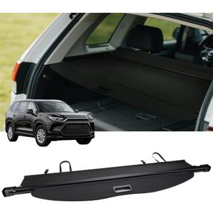 FARBIN Trunk Cargo Cover for Toyota Highlander 2022 2023 2024 2025, Retractable Trunk Cover Waterproof Shield Shade Privacy Security Screen (for 2022-2025 Toyota Highlander Canvas)