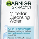 Garnier Micellar Water for Waterproof Makeup, Hydrating Facial Cleanser & Makeup Remover, Suitable for Sensitive Skin, Vegan, Cruelty Free, 13.5 Fl Oz (400mL) 