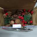 20 LED Christmas Pinecone Lights,7 FT Pinecone Red Berry Bell Christmas Garland with Lights Battery Operated Christmas Decorations String Lights with Pine Cone Indoor Outdoor Wedding Birthday Party