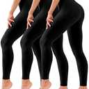 3 Pack Leggings for Women High Waisted Tummy Control No See-Through Yoga Pants Workout Running Leggings
 XL