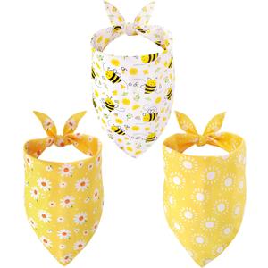 3Pcs Spring Summer Dog Bandanas Reversible Dog Holiday Scarf Adjustable Triangle Pet Bandanas for Medium Large Puppy Pet Decorations