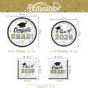 Class of 2026 Graduation Party Supplies - Serve 16 with White and Gold Graduation Decorations Disposable Paper Plates and Napkins Set, for Congrats Grad Decorations and Favors