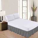 Bed Skirt King Size Ruffle Style by Comfort Beddings 100% Cotton Blend Fabric, Premium Tailored Fit 1pc Dust Ruffle Bedskirt King Size 16" Drop Length Grey Solid