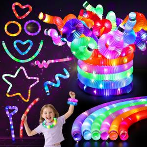 LovesTown 24PCS Glow Sticks Party Favors for Kids, Christmas New Years Rve Glow in Dark Party Supplies, Light Up Necklace Bracelet Accessories for Toddlers Boys Girls Birthday Gifts, Goodie bags