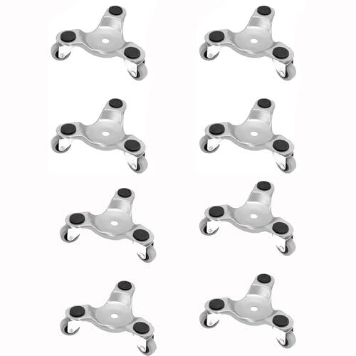 8 PCS Furniture Dolly, 6in Triangle Furniture Movers, Steel Moving Wheels, Furniture Rollers Set, Swivel Caster, Mobile Rollers, Tri-Dolly for Moving Furniture Appliances