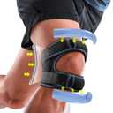 LETSHAKE Patellar Tendon Support Strap with Side Stabilizers & Patella Gel Pads, Knee Brace for Women Men Meniscus Tear, Knee Pain Relief, Arthritis Pain And Support, Double Patella Bands (Large) (Black)