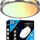 LED Flush Mount Ceiling Light - 12 Inch Ceiling Light Fixtures 3000/4000/5000K Adjustable, 16W (120W Equivalent), 1500LM, Dimmable Light Fixture for Bedroom, Kitchen, Bathroom, Energy Star, ETL