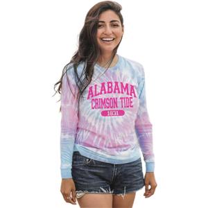 Blue 84 NCAA Womens NCAA Officially Licensed Long Sleeve T-Shirt Tie Dye (Small)