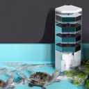 Turtle Fish Tank Filter, Low Level Waterfall Filter for Aquariums Fish Tank Turtle,4 Layers Turtle Filter