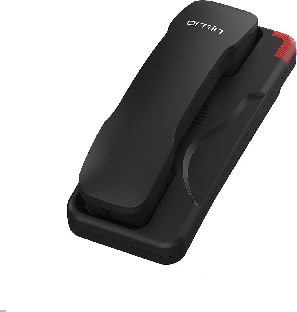 T108 Trimline Corded Telephone, SOS Key, Wall Mountable, Hotel and Home use Phone(Black)