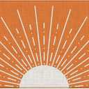 Boho Door Mat - Ocean Sun Boho Welcome & Bath Mat, Indoor & Outdoor Entryway, Kitchen & Bath Decor, 17x30 Rug Style