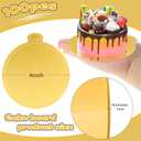 100 Pcs 4 Inch Mini Cake Boards Round Golden Mousse Cake Boards Disposable Cardboard Plate Round Coated Cakeboard for Kitchen Baking Caking Pizza Dessert Cupcake Tray (4 Inch)
