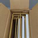 Gold Floating Shelves for Wall Decor Set of 3, Bathroom Shelves Over Toilet, Modern Display Wall Shelf with Guard Rail for Living Room Bedroom Organizers and Storage - White and Gold