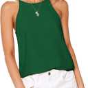 LouKeith Womens Tank Top Racerback Halter Tops Sleeveless Shirts Spaghetti Strap Camisole Casual Summer Basic Blouses (Medium, Darkgreen)