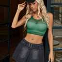 2 x Avidlove St Patricks Day Crop Top Cut Out Backless Lingerie Mesh Top Women Camisole Green ,(M, XXL, Mix Colors)