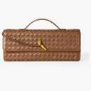 Joryin Woven Purse for Women Evening Clutch Woven Leather & Suede Handbags Crossbody Bag Suede Purse Formal Evening Bag