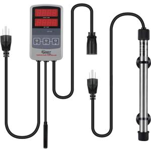 hygger Pinpoint Saltwater Aquarium Heater with Digital Thermostat IC Temp Controller, Titanium Tube Submersible Fish Tank Heater for Coral Reef 500 Watt (500w for 60-120 Gal)