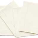Solino Home Ivory Napkins Set of 4 - Cotton Linen Hemstitch Dinner Napkins Cloth 20 x 20 Inch for Summer - Handcrafted and Machine Washable