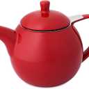 FORLIFE Curve Teapot with Infuser, 24-Ounce, Red
