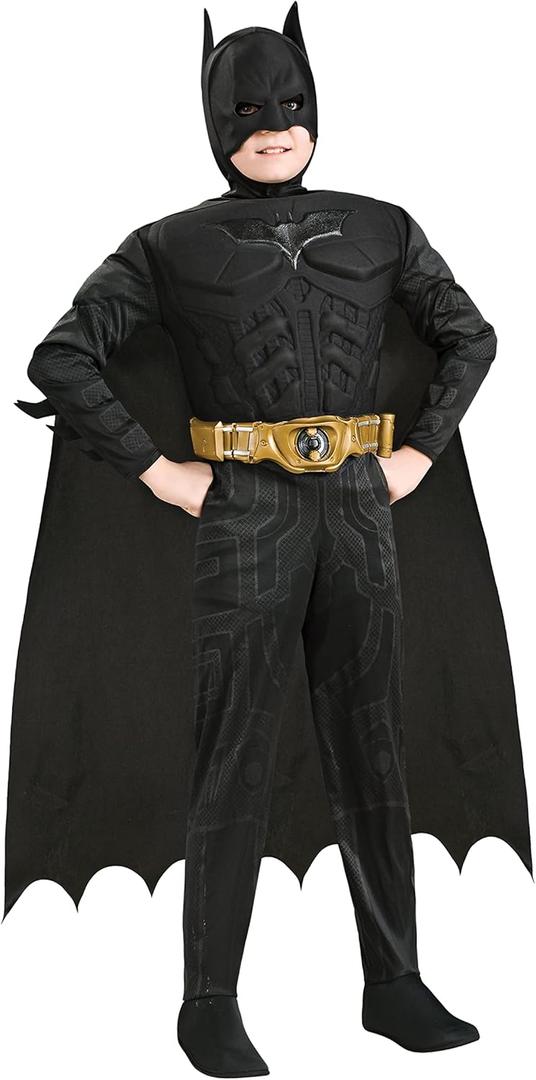 Batman Dark Knight Rises Child's Deluxe Muscle Chest Batman Costume with Mask/Headpiece and Cape - Large