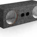 Dual 6.5 Inch Car Audio Subwoofer Enclosure Box, Dual Sealed Carpet Covered Car Audio Vehicle Subwoofer Enclosure with 2 Slot Port Vent, Woofer Box for Improves Audio Quality