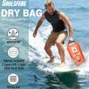 Soulsfeng Waterproof Dry Bag Backpack, Roll Top Floating Dry Storage Bag with Phone Case, Lightweight Dry Sack for Kayaking, Boating, Beach, Travel, Camping 20L, Orange