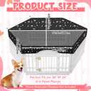 Dog Playpen Top Cover with Half Mesh Provide Shade Fits 36"w 24"h 6 Panels Regular Hexagonal Plastic Exercise Pet Pen, Breathable Dog Crate Puppy Play Pen Cover, Playpen Not Included(Black)