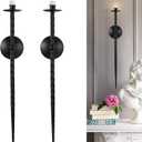 Black Wall Candle Holder 23.5 Inch Large Candle Wall Sconce Candle Sconces Wall Decor Set of 2 Wall Mount Candle Holders Decor for Dining Room, Living Room, Office, Bathroom