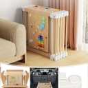 Large Wooden Baby Playpen with Locking Gate for Babies and Toddlers