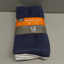 Towel and Linen Mart 100% Cotton - Wash Cloth Set - Flannel Face Cloths, Highly Absorbent and Soft Feel Fingertip Towels (Navy, White & Sky Blue, Pack of 12)