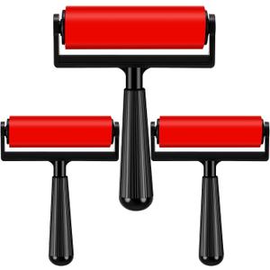 Geelin 3 Pack Rubber Brayer for Gel Printing 4 Inch Rubber Brayer Roller for Printmaking